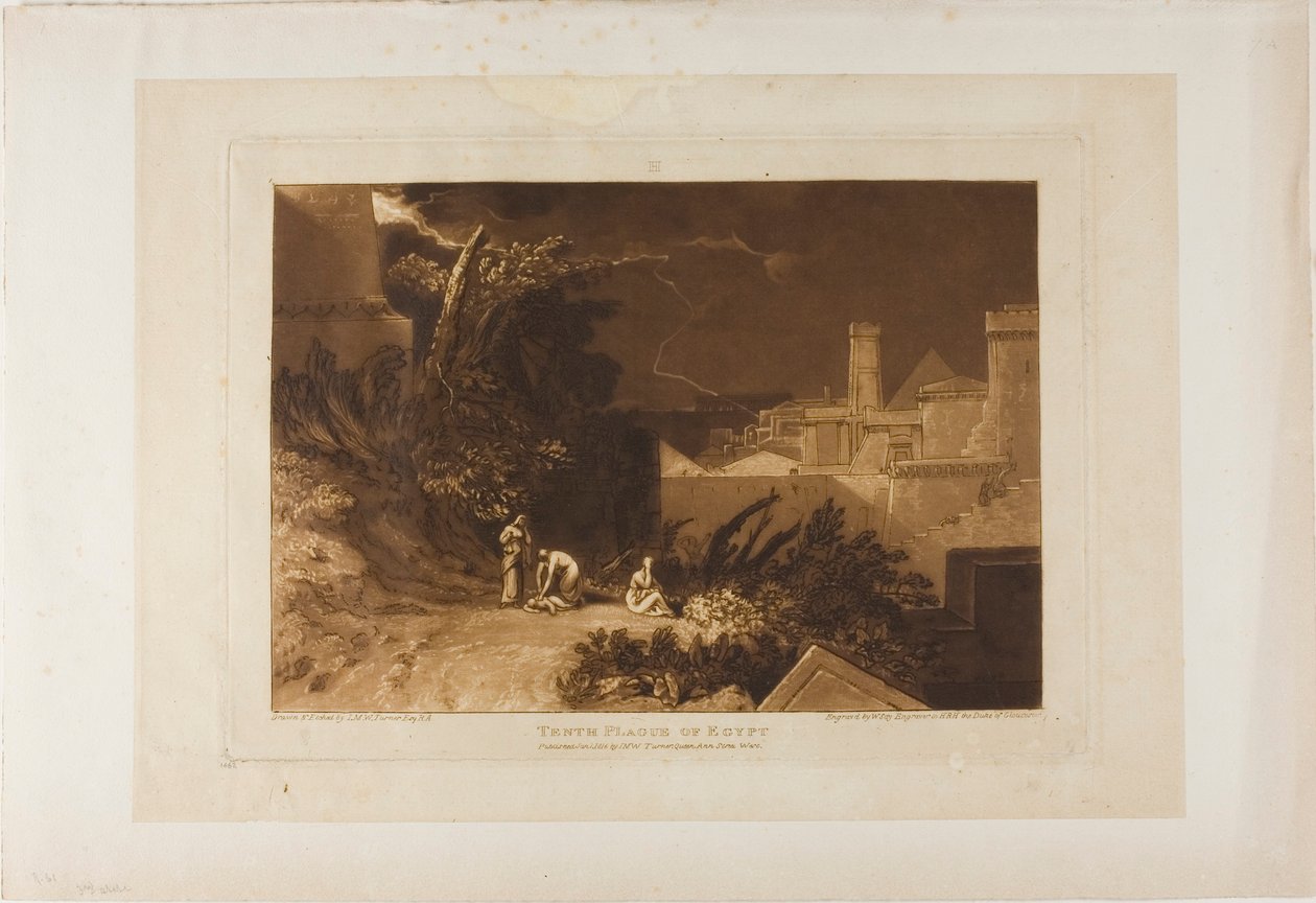 Egyptens tiende plage, plade 61 fra Liber Studiorum af Joseph Mallord William Turner