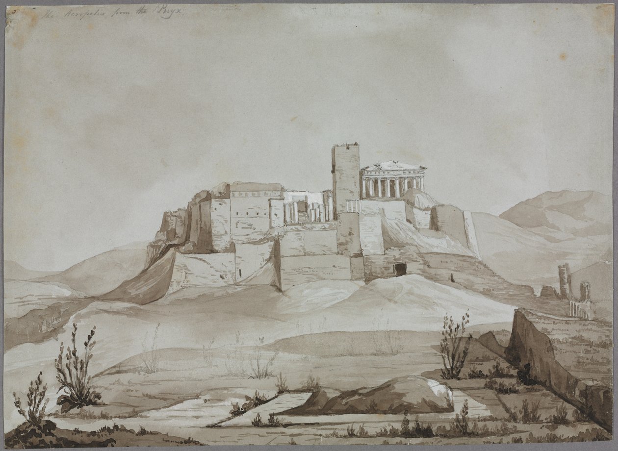 Akropolis fra Pnyx, Athen, Grækenland. af Joseph Mallord William Turner