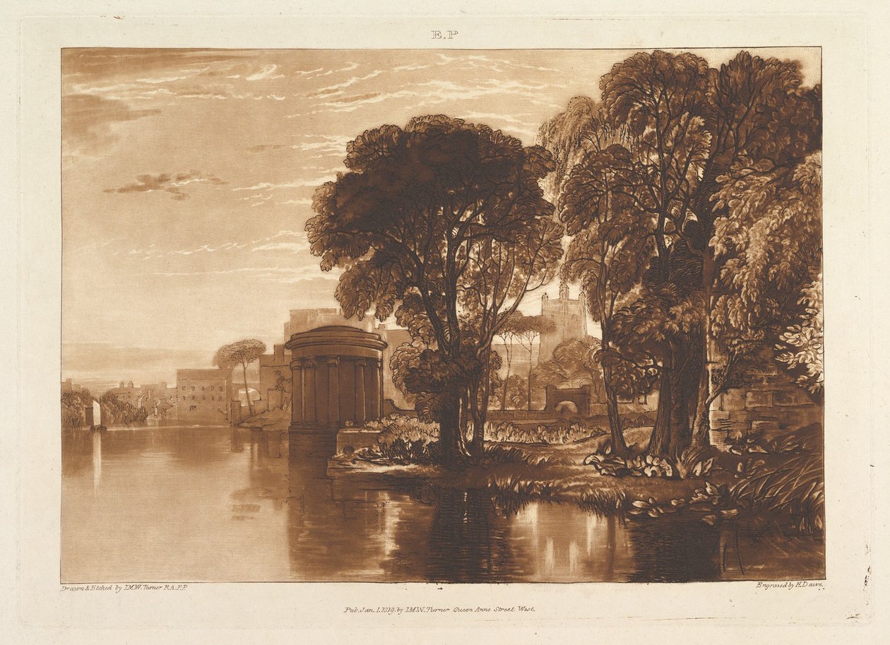 Alkoven, Isleworth Liber Studiorum, del XIII, plade 63, 1. januar 1819. af Joseph Mallord William Turner