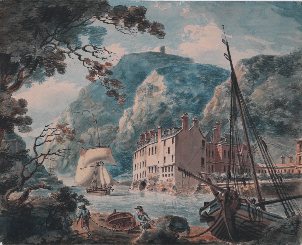 Avon Gorge i Bristol med Old Hot Wells House, ca. 1792 (grafit, akvarel, pen og brunt blæk) af Joseph Mallord William Turner