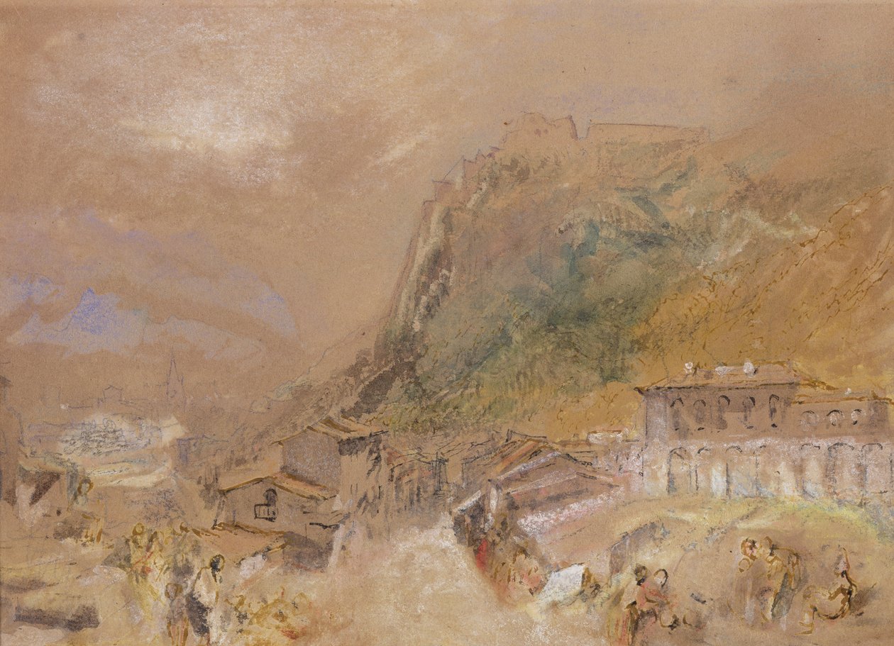 Bastille Grenoblessa, La Tronchen kylästä, n. 1836 (akvarelli paperille) af Joseph Mallord William Turner