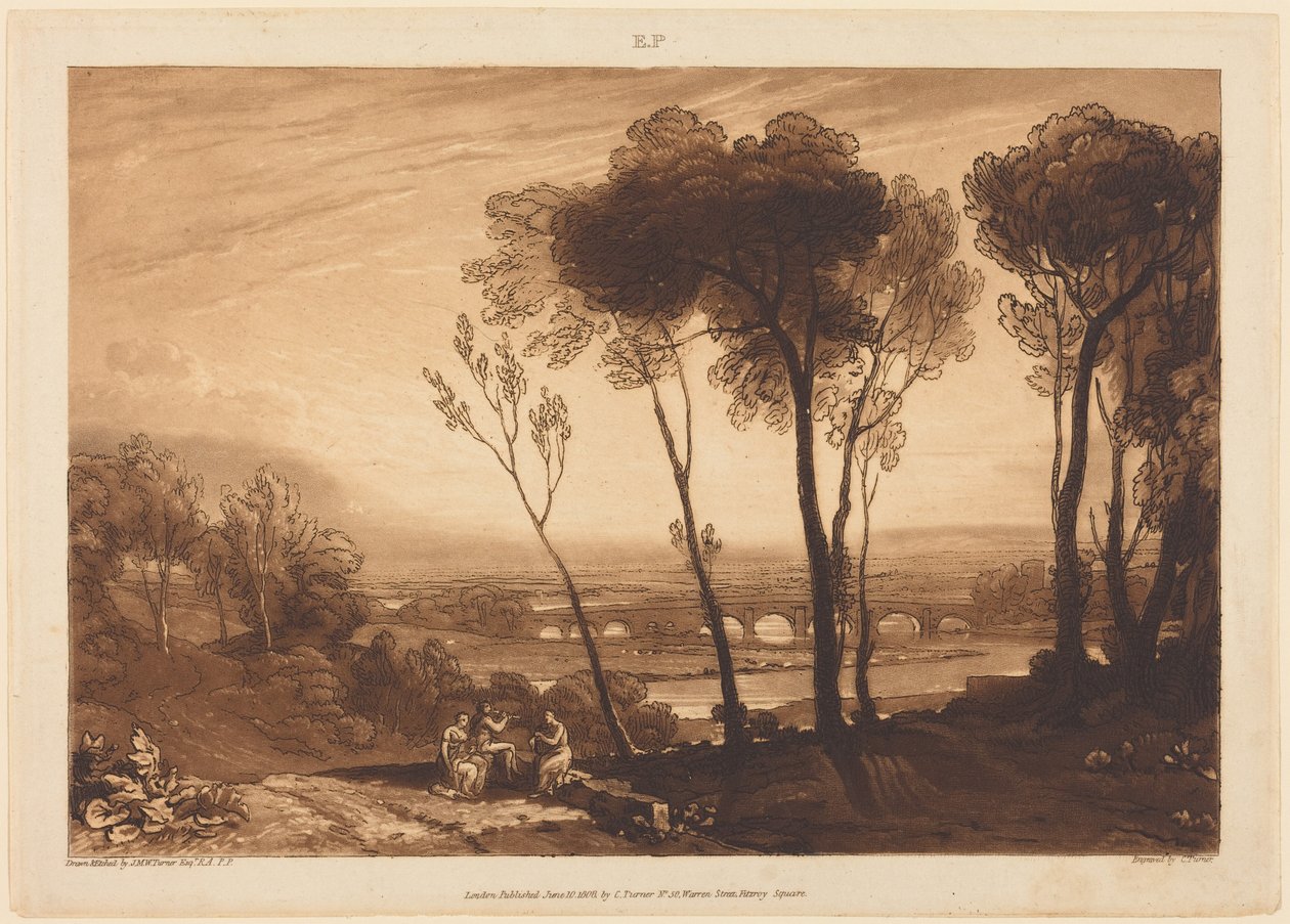 Broen i mellemgrunden af Joseph Mallord William Turner