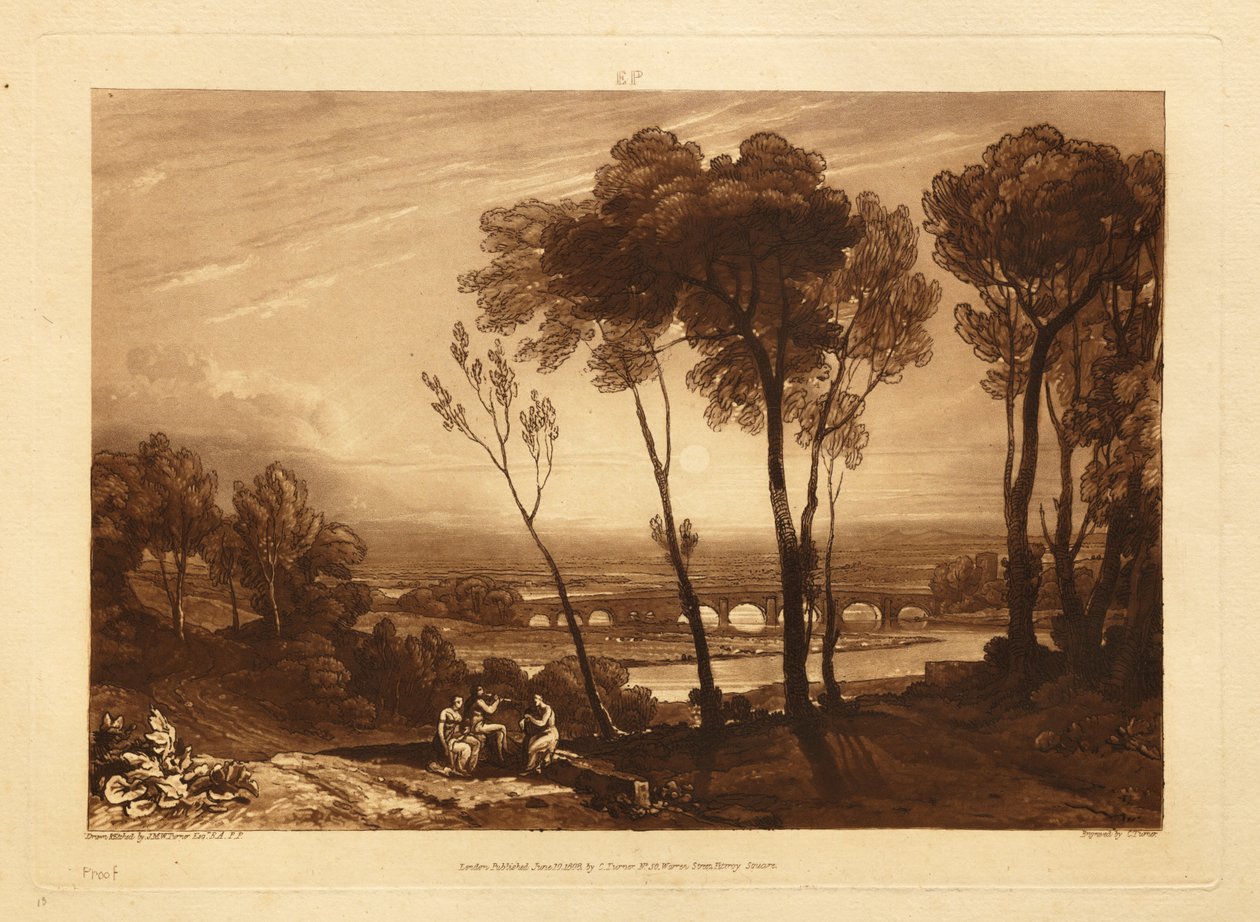 Broen i mellemgrunden af Joseph Mallord William Turner