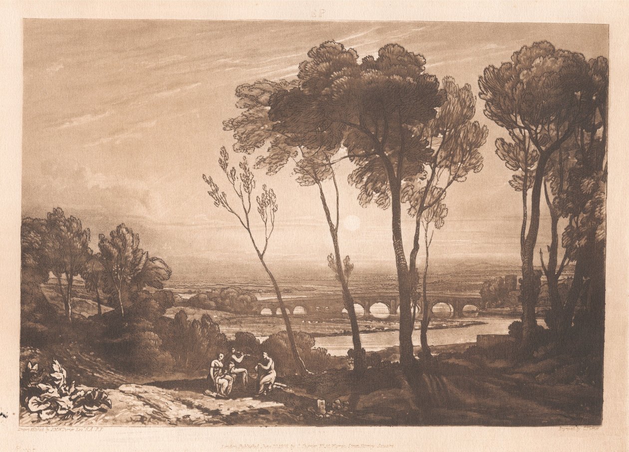 Broen i mellemgrunden af Joseph Mallord William Turner