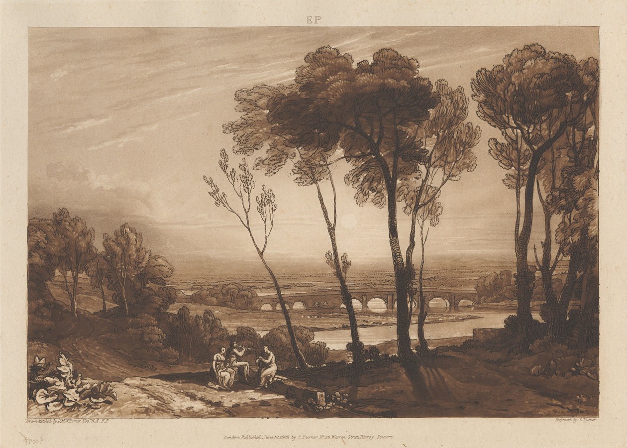 Broen i mellemgrunden af Joseph Mallord William Turner