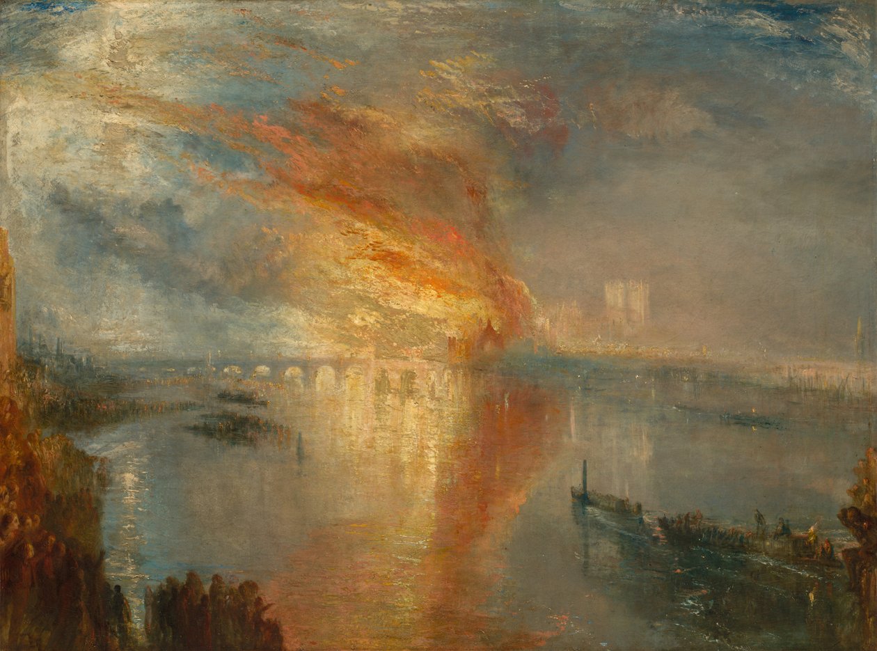 The Burning of the Houses of Lords and Commons, 16. oktober 1834 af Joseph Mallord William Turner