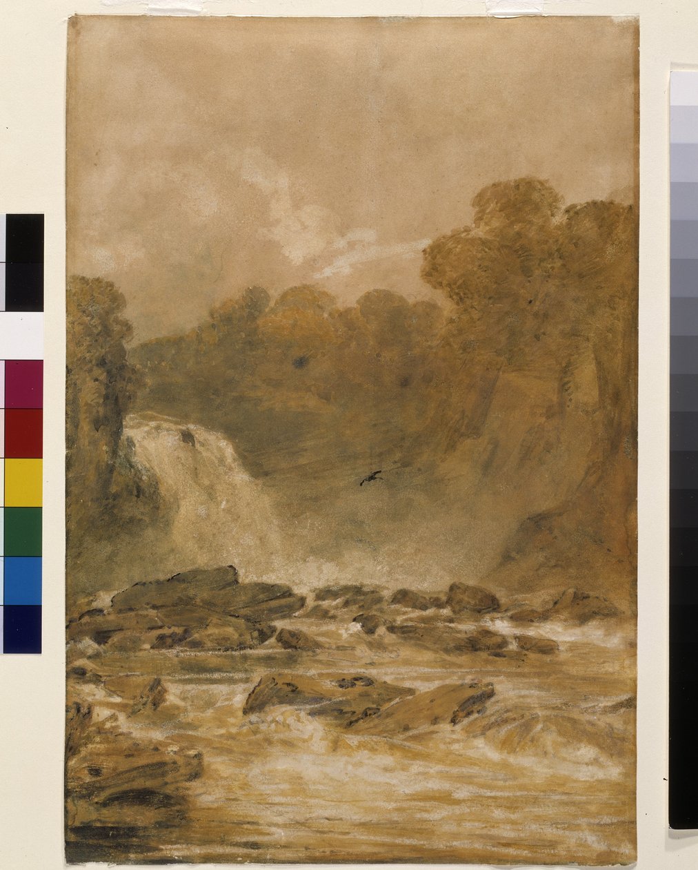 The Fall Of The Clyde (blækvasker på hvidt papir) af Joseph Mallord William Turner