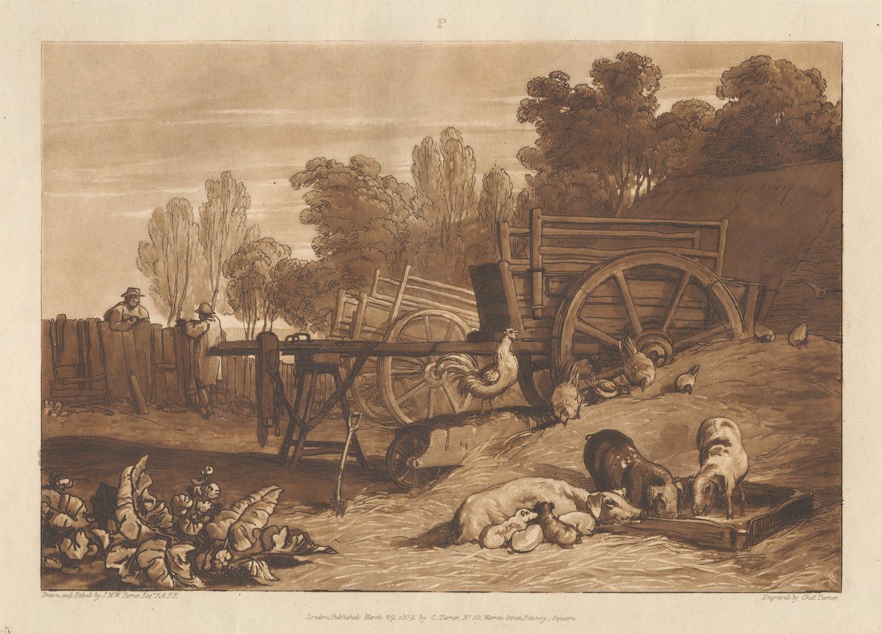 Gårdspladsen med hanen af Joseph Mallord William Turner