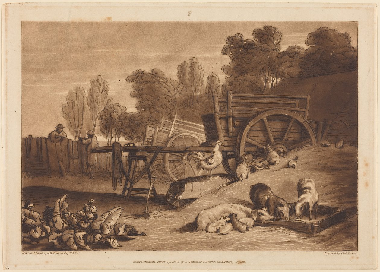 Bondegården med hanen af Joseph Mallord William Turner