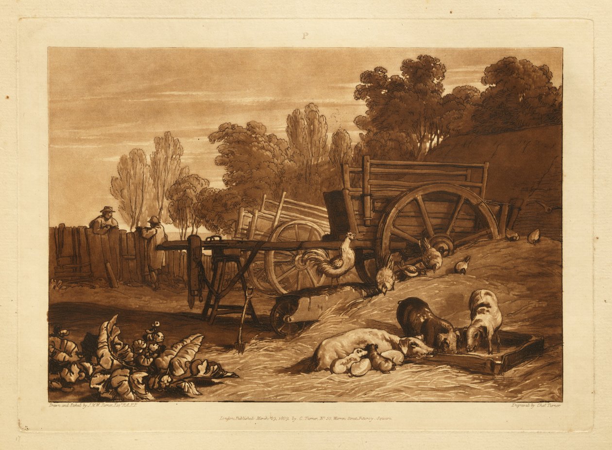 Bondegården med hanen af Joseph Mallord William Turner