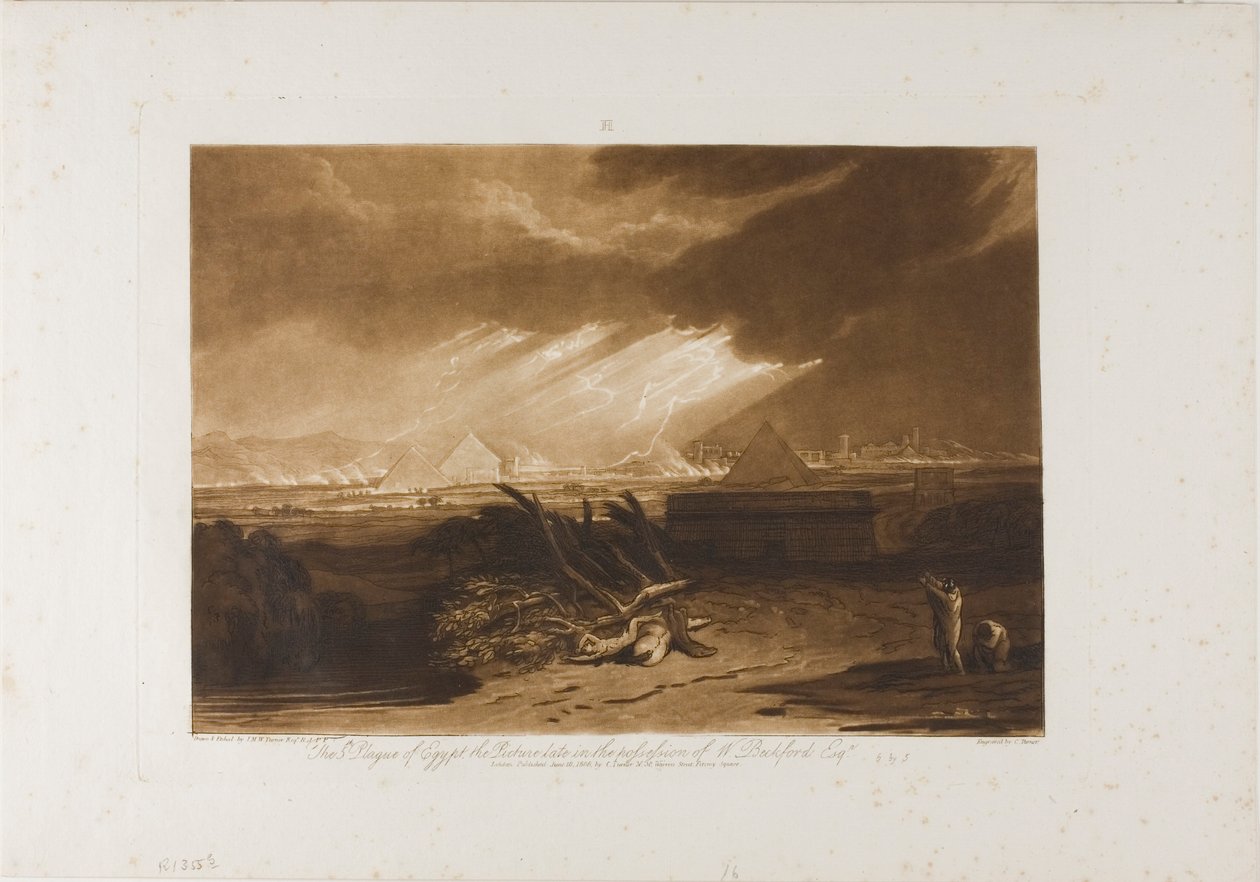 The Fifth Plague of Egypt, plade 16 fra LIber Studiorum af Joseph Mallord William Turner