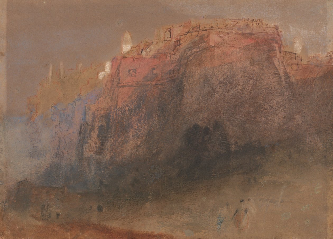 Monacos befæstede klippe set fra øst af Joseph Mallord William Turner