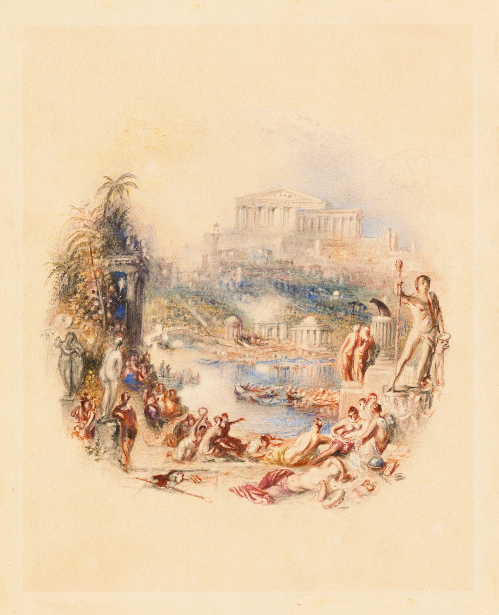Haven: en illustration til Thomas Moores "Epikuræeren" af Joseph Mallord William Turner