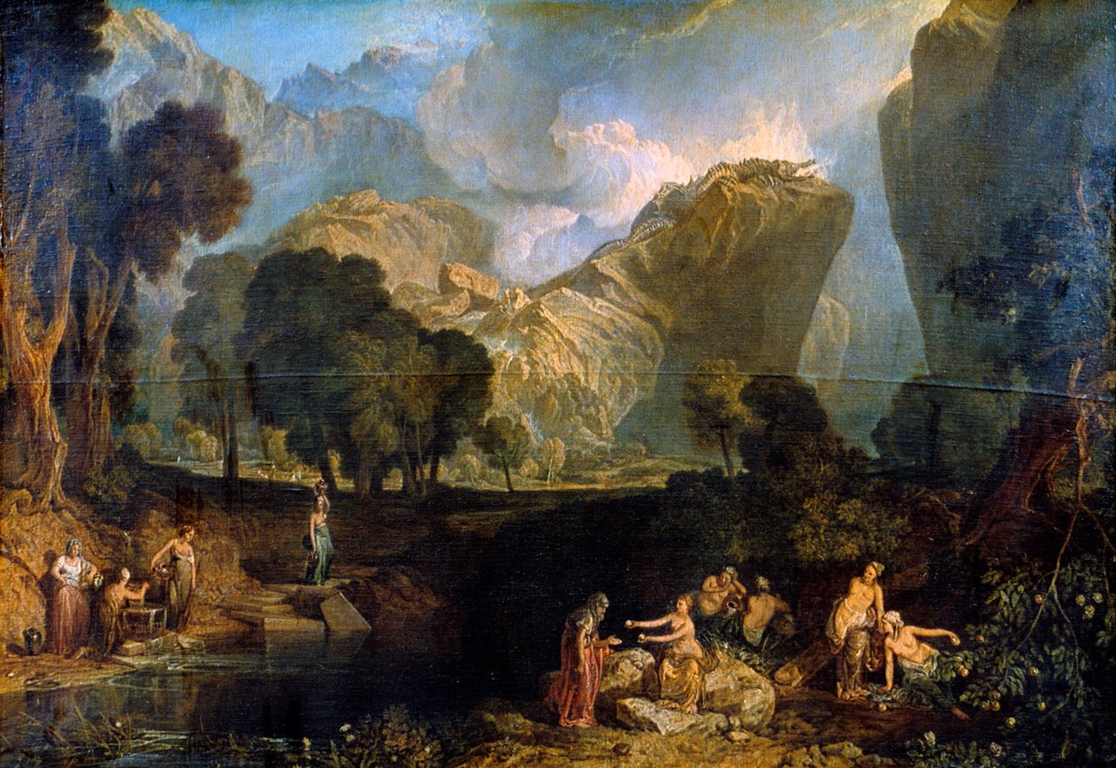 Uenighedens gudinde, der vælger stridens æble i Hesperidernes have, 1806 af Joseph Mallord William Turner