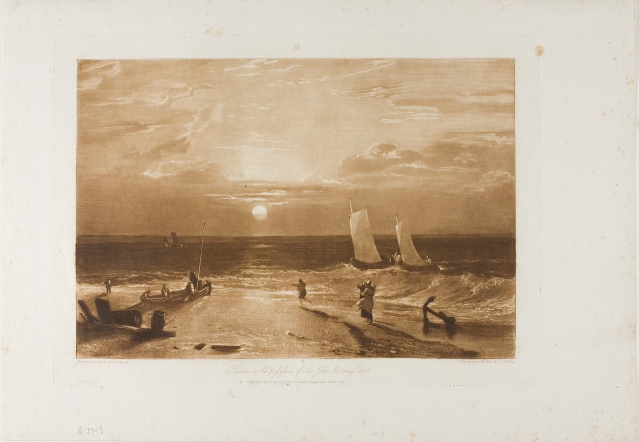 Midmay Sea-Piece, plade 40 fra LIber Studiorum af Joseph Mallord William Turner