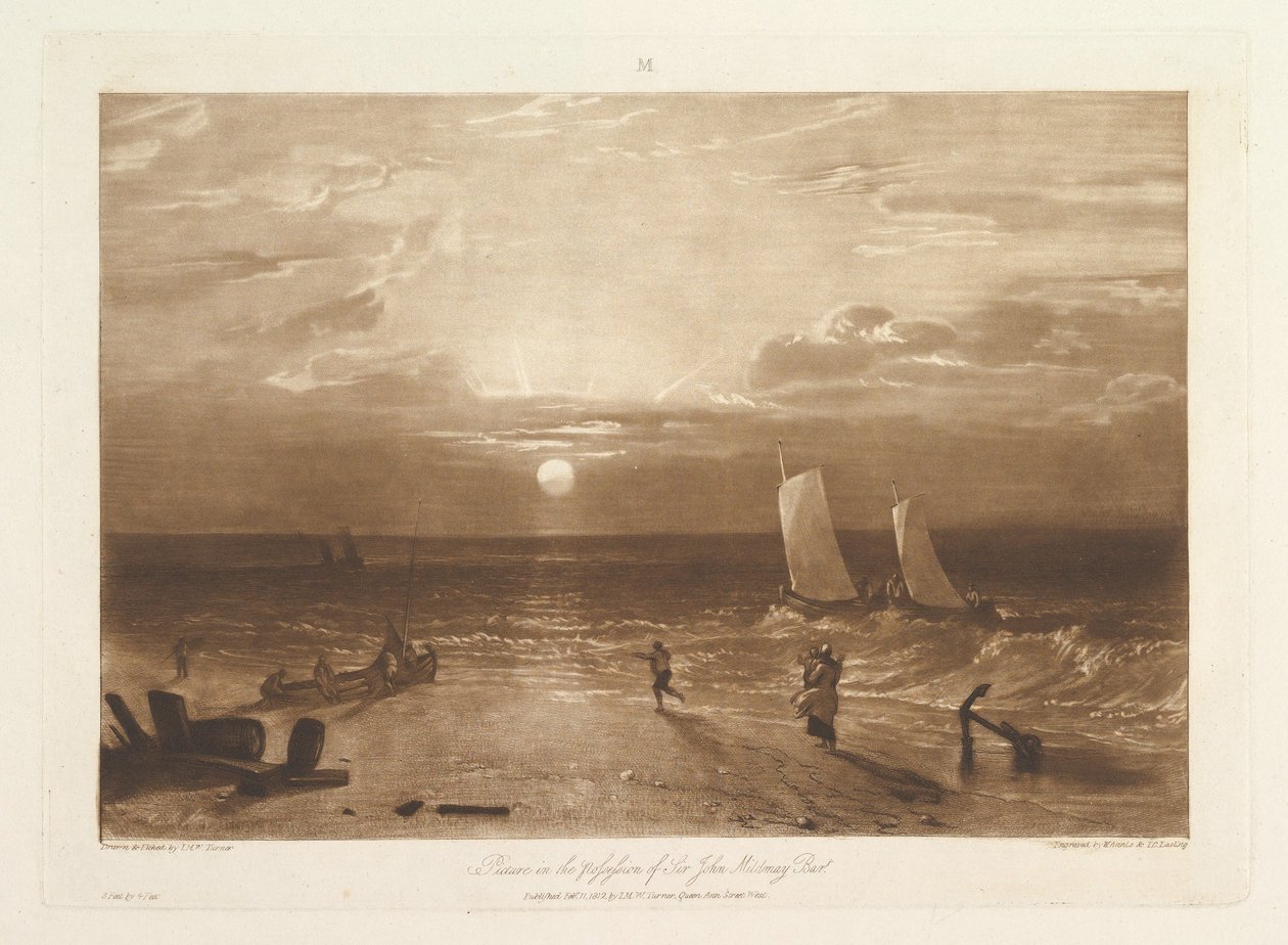 The Mildmay Sea-Piece Liber Studiorum, del VIII, plade 40, 11. februar 1812. af Joseph Mallord William Turner