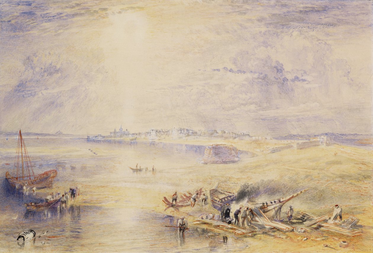 Det Røde Hav og Suez (wc på papir) af Joseph Mallord William Turner