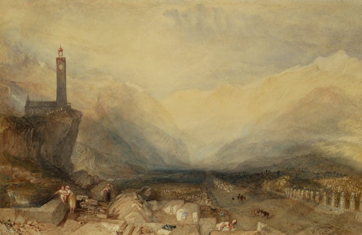 The Splugen Pass (blyant og akvarel) af Joseph Mallord William Turner