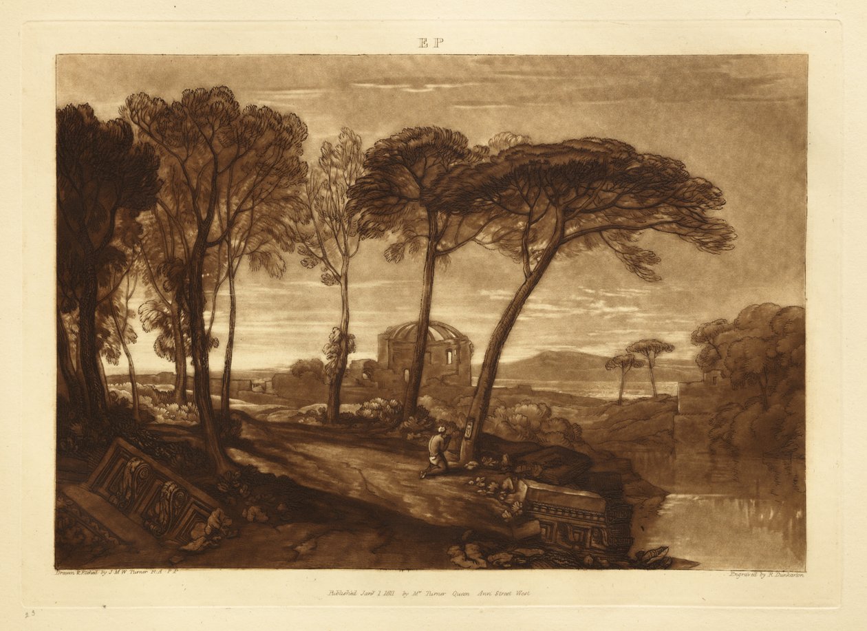 Minerva Medicas tempel af Joseph Mallord William Turner