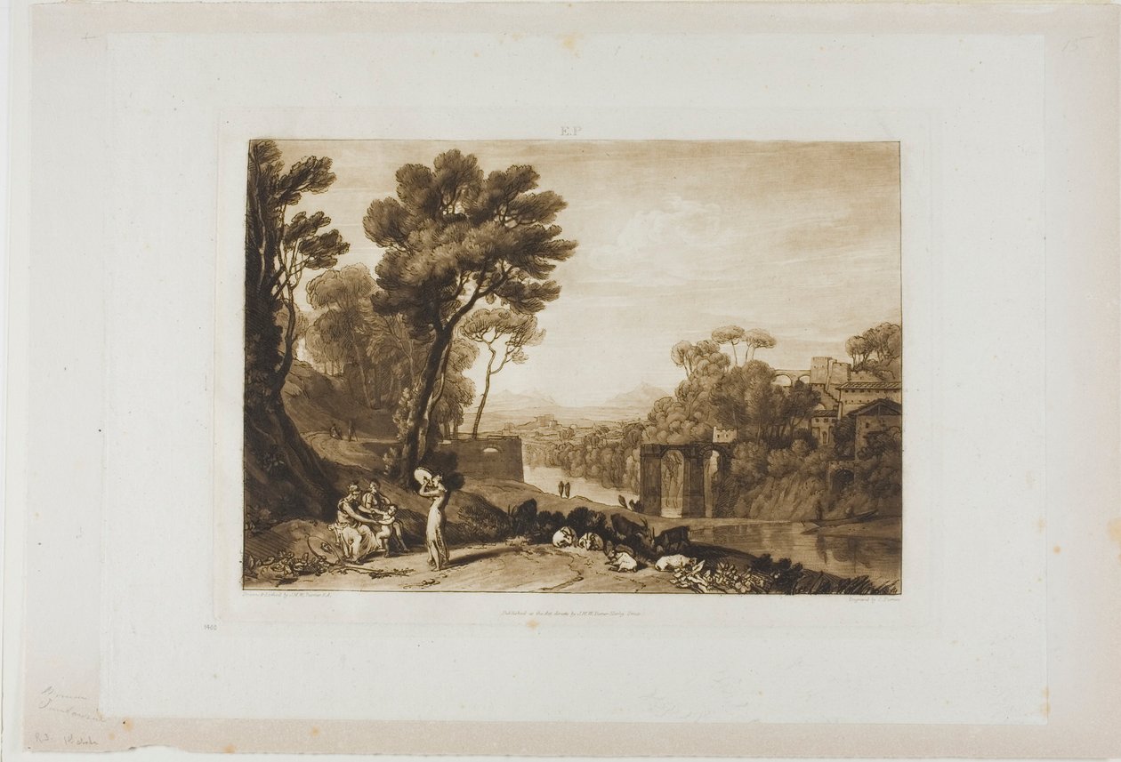 The Woman and Tambourine, tallerken 3 fra Liber Studiorum af Joseph Mallord William Turner