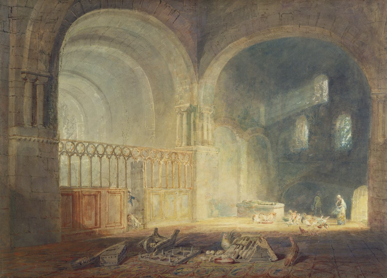 Transept of Ewenny Priory, Glamorganshire, ca. 1797 (akvarel over blyant på papir) af Joseph Mallord William Turner