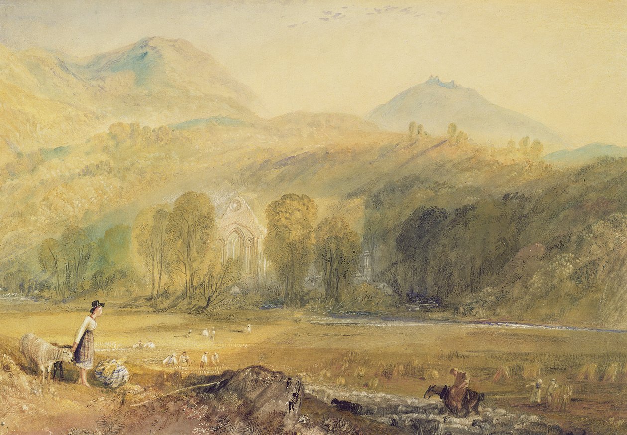 Valle Crucis Abbey, Denbighshire, ca. 1826 (akvarel på papir) af Joseph Mallord William Turner