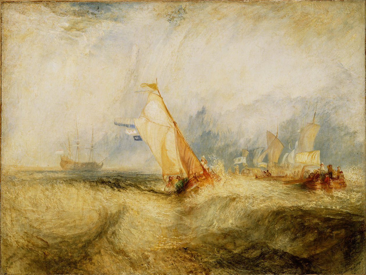 Van Tromp på vej til at behage sine herrer - Sender et hav og får en god befugtning af Joseph Mallord William Turner