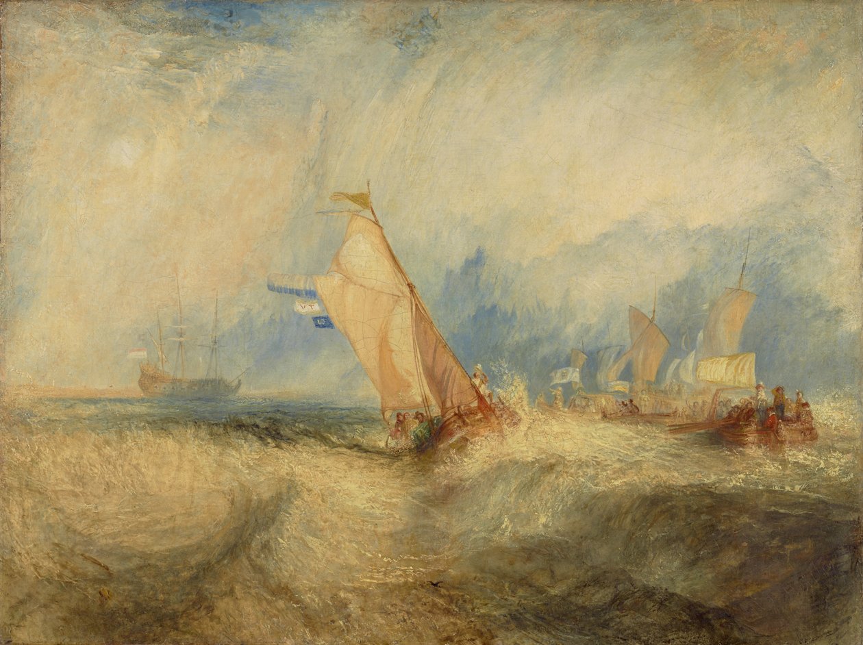 Van Tromp, der gør sit bedste for at behage sine herrer, sejler ud på havet og bliver godt gennemblødt af Joseph Mallord William Turner