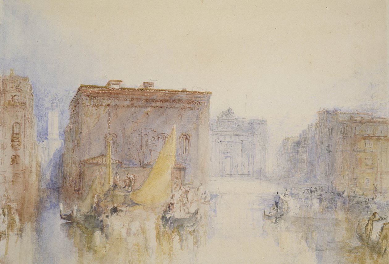 Venedig: Accademia, 1840 (wc med pen og blæk på papir) af Joseph Mallord William Turner