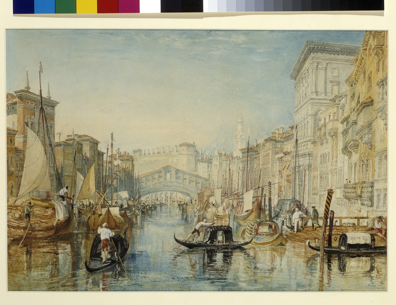 Venedig, Rialto (akvarel over blyant på hvidbog) af Joseph Mallord William Turner