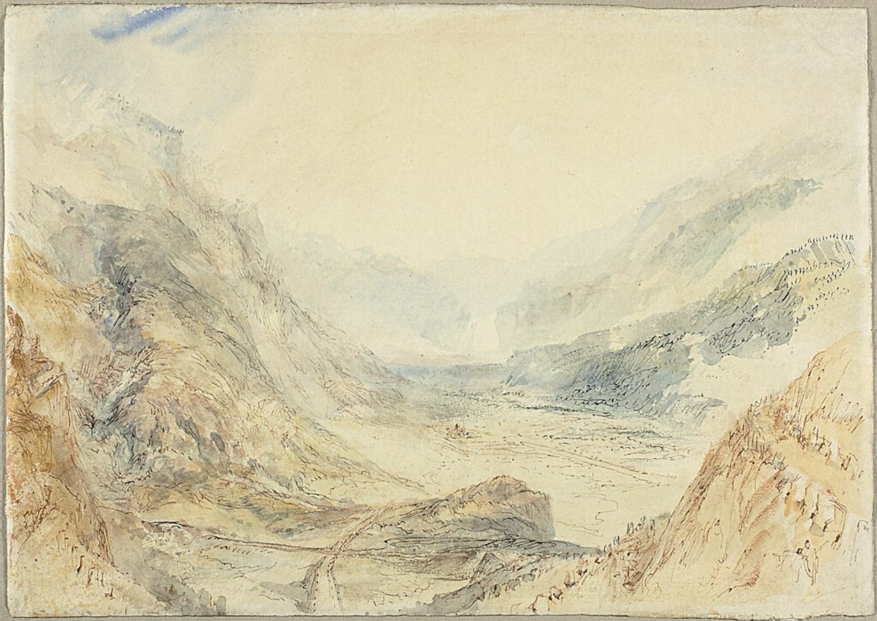 Udsigt i Sankt Gotthard-passet, Schweiz af Joseph Mallord William Turner
