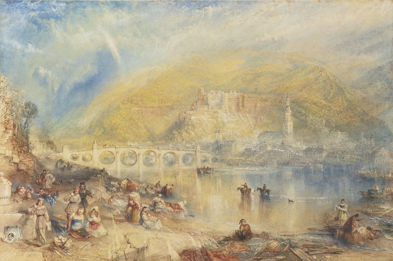 Udsigt over Heidelberg med en regnbue af Joseph Mallord William Turner