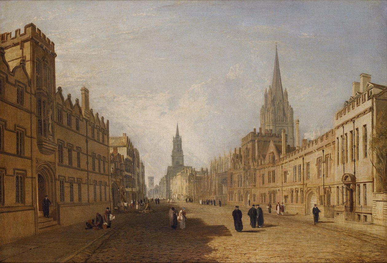 Udsigt over High Street, Oxford af Joseph Mallord William Turner
