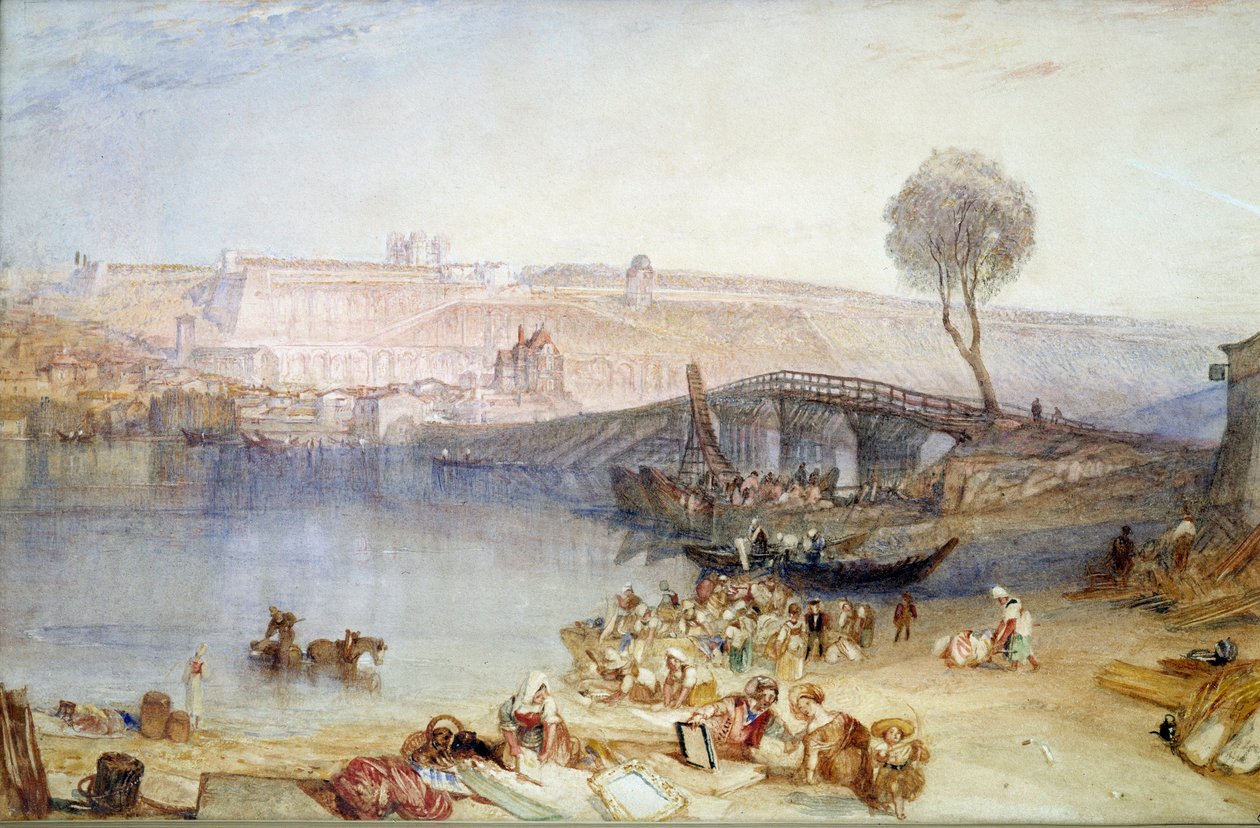 Udsigt over stedet og slottet Saint Germain en Laye. Maleri af Joseph Mallord William Turner (1775-1851) af Joseph Mallord William Turner