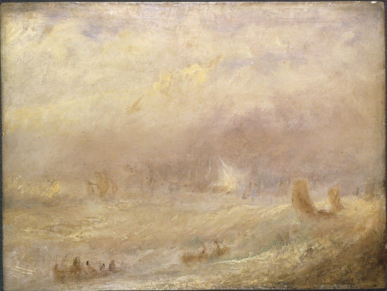 Vue de Deal - View of Deal, af Turner, Joseph Mallord William (1775-1851). Olie på papir. Mål: 24,5x32 cm. Nationalmuseum Stockholm af Joseph Mallord William Turner