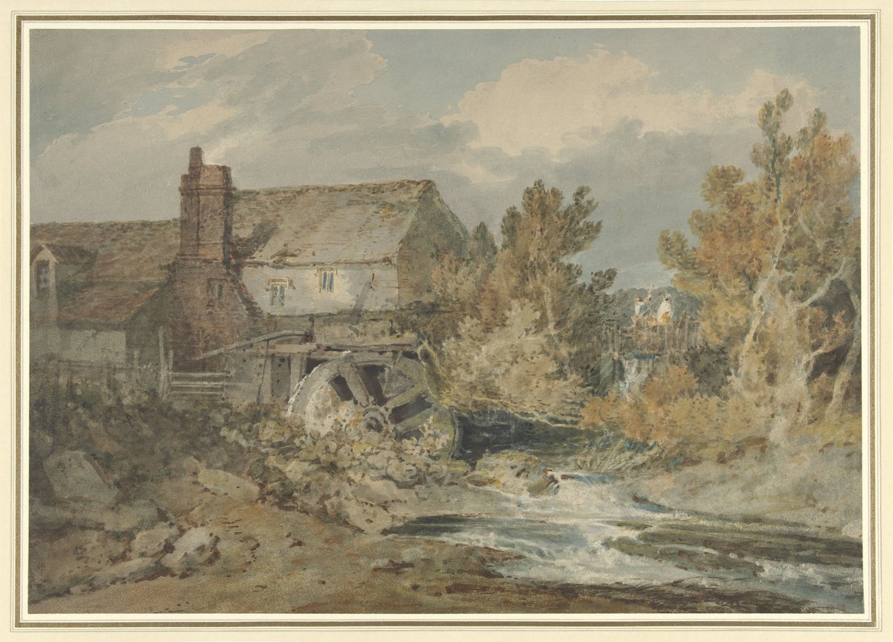 Vandmølle nær en strømmende bæk Vandmølle ved et strømmende vandløb af Joseph Mallord William Turner