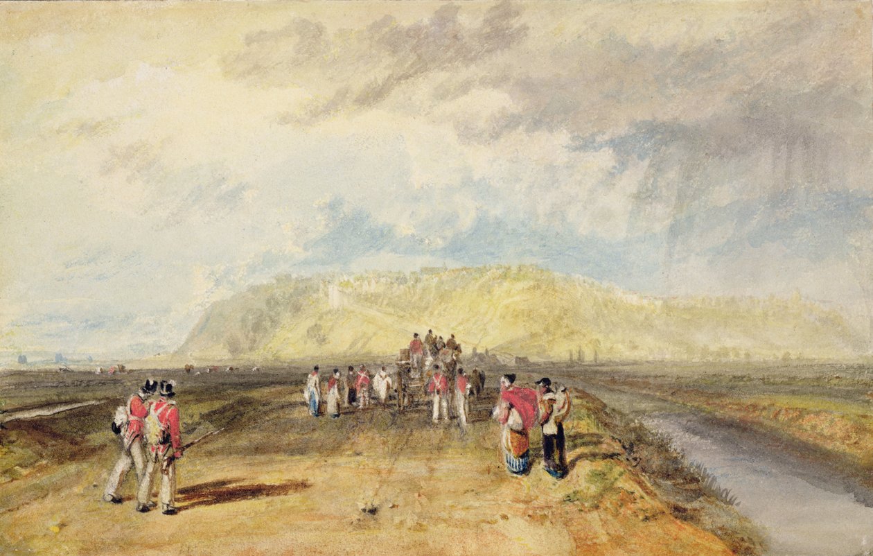 Winchelsea, Sussex, fra Rye Road (akvarel og kropsfarve på papir) af Joseph Mallord William Turner