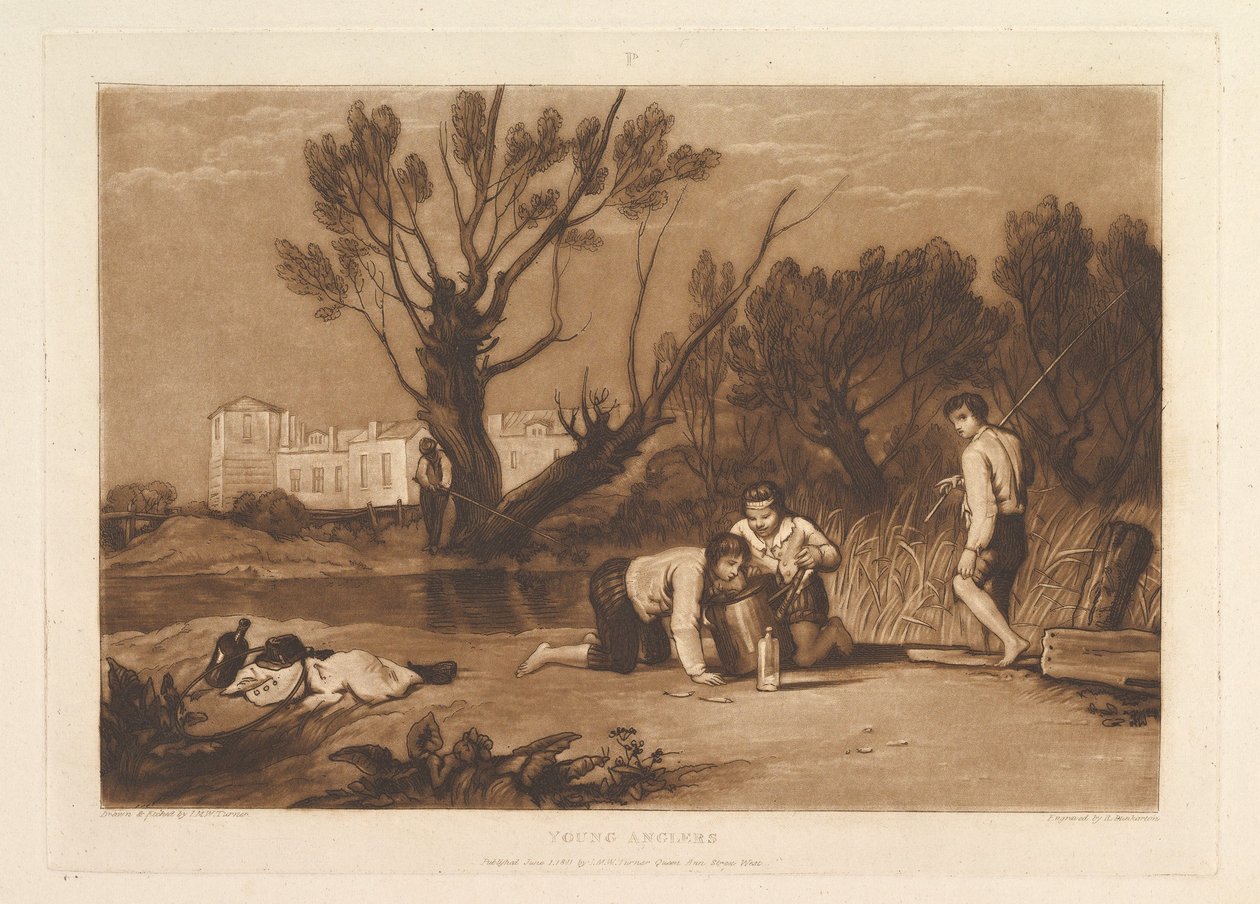 Young Anglers Liber Studiorum, del VII, 1. juni 1811. af Joseph Mallord William Turner