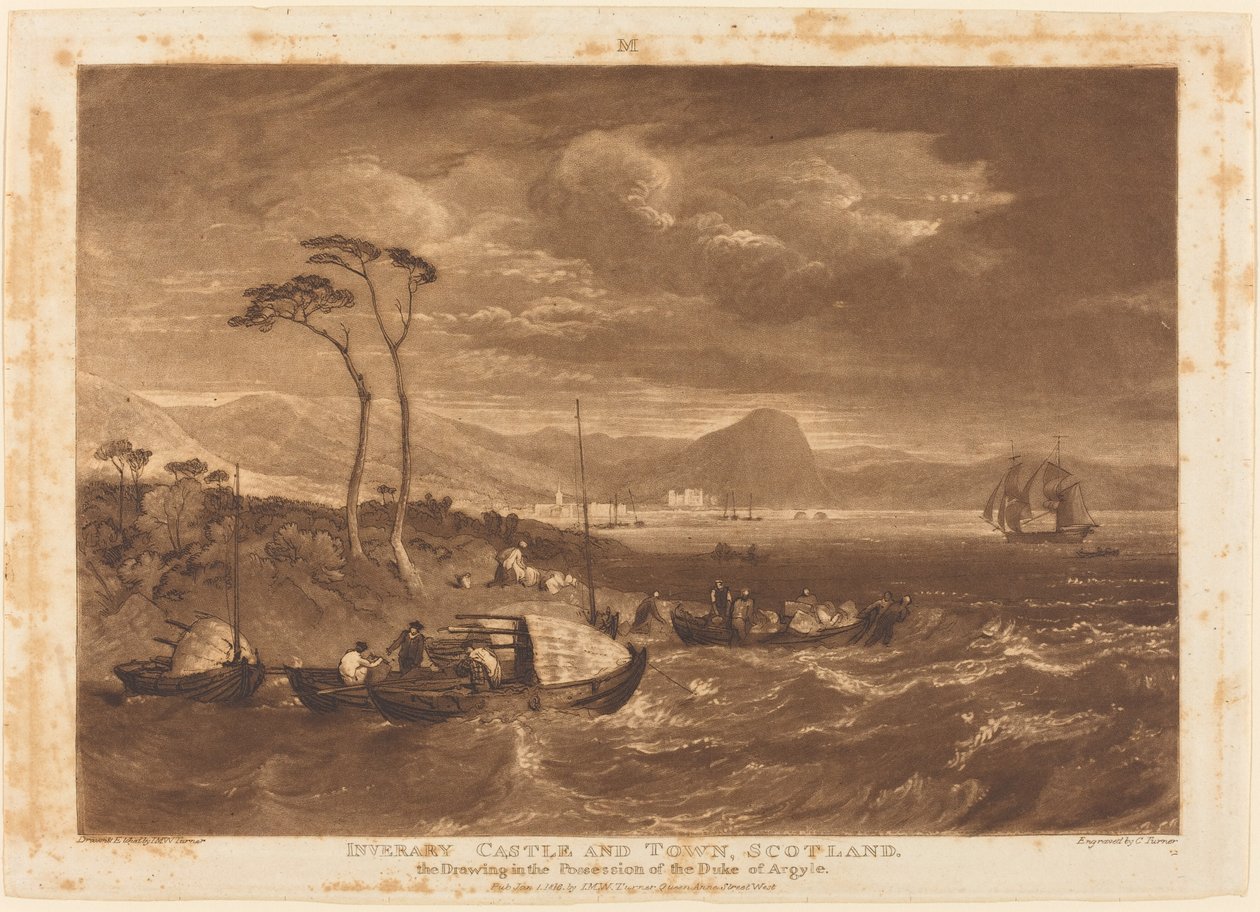 Inveraray slot og by af Joseph Mallord William Turner and Charles Turner