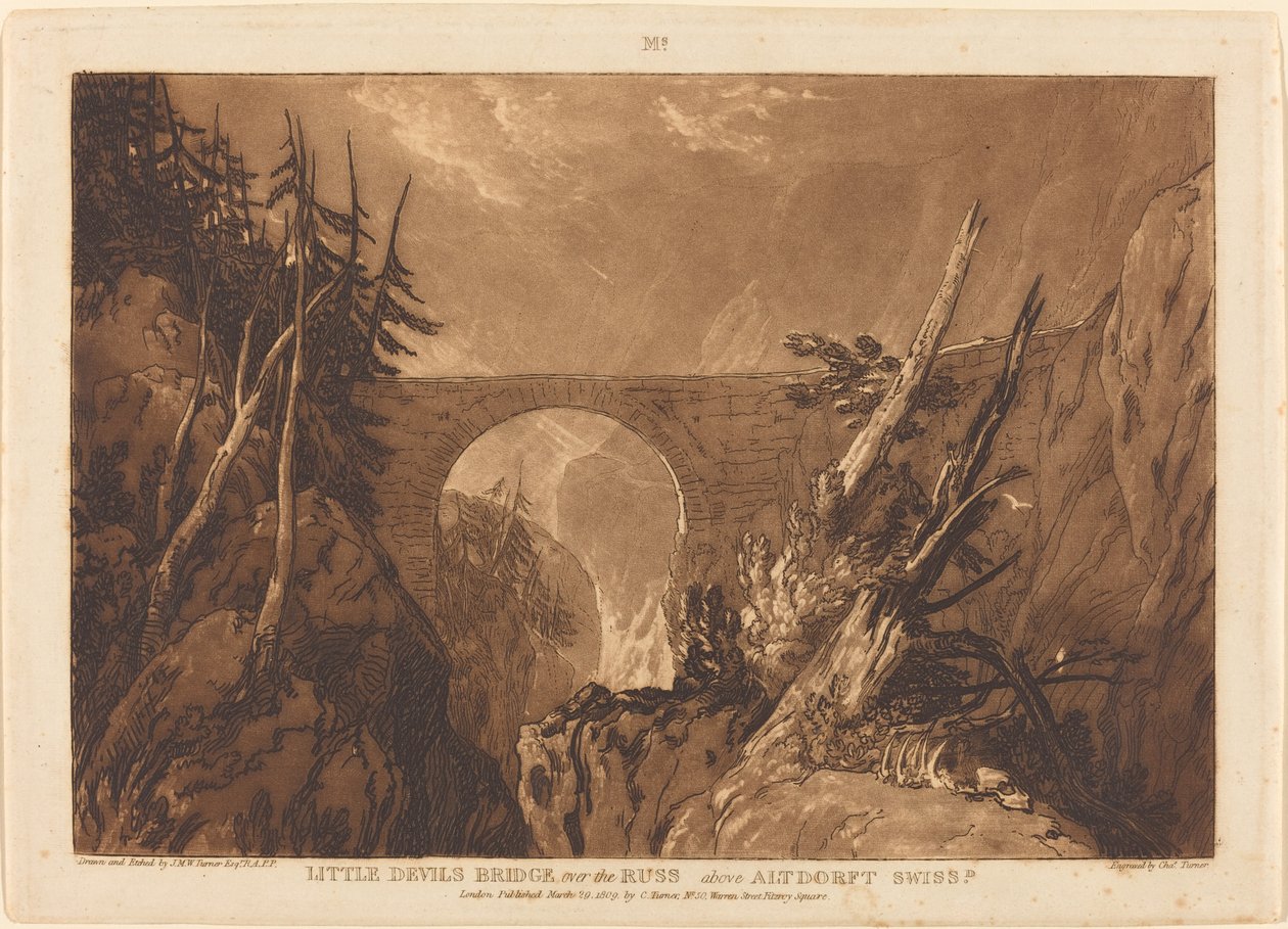 Lille Djævlebro af Joseph Mallord William Turner and Charles Turner
