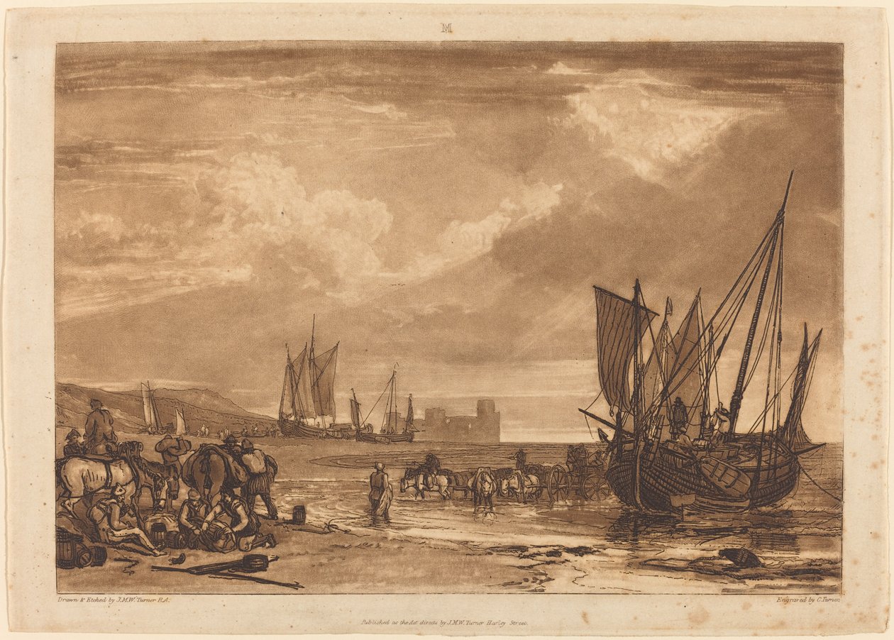 Scene på den franske kyst af Joseph Mallord William Turner and Charles Turner