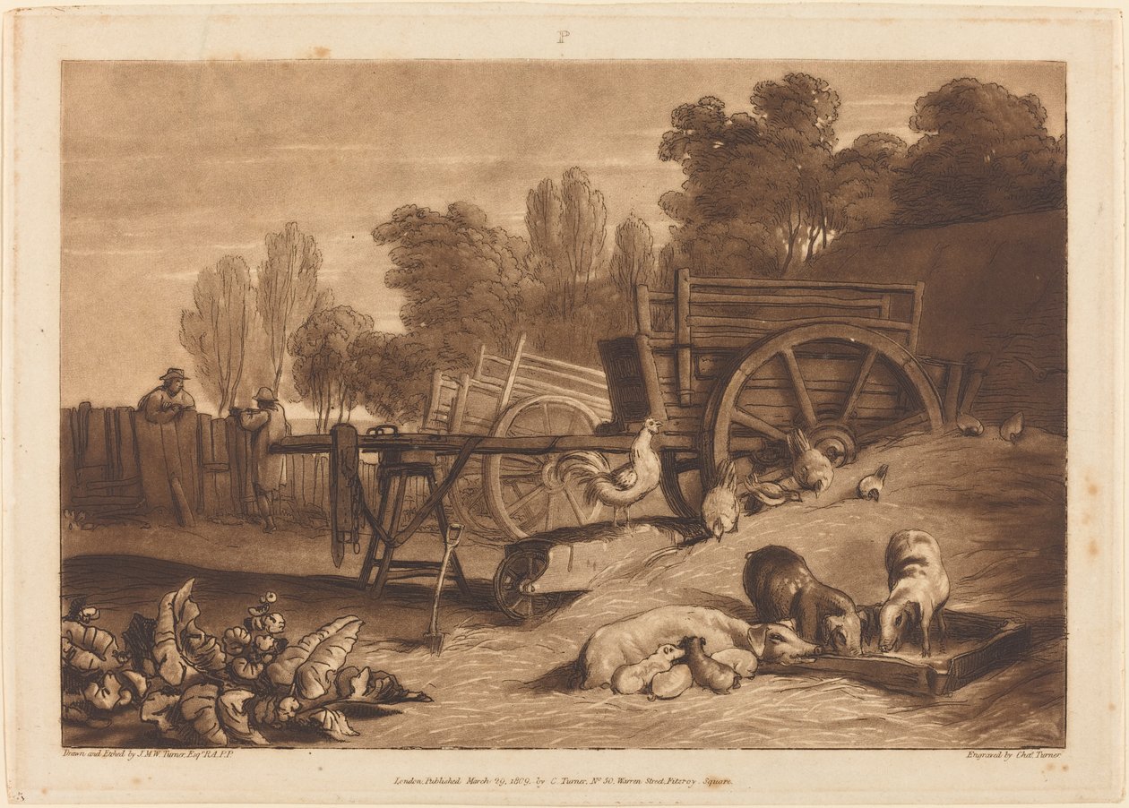 Gårdsgården med Hanen af Joseph Mallord William Turner and Charles Turner