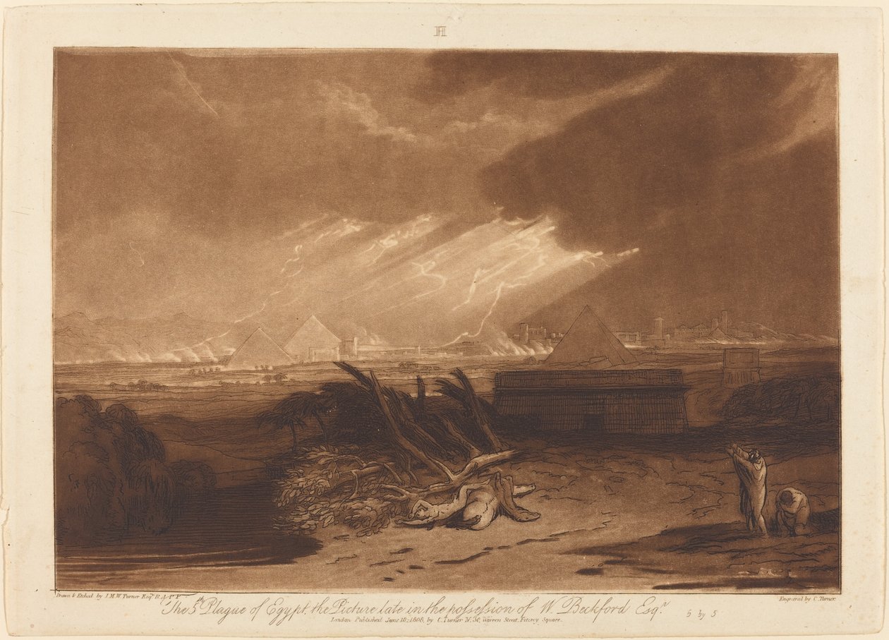 Egyptens femte plage af Joseph Mallord William Turner and Charles Turner