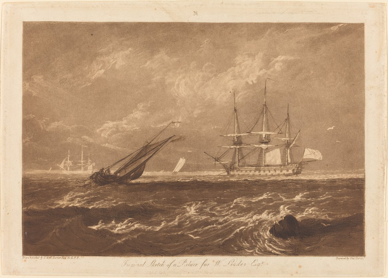 The Leader Sea Piece af Joseph Mallord William Turner and Charles Turner
