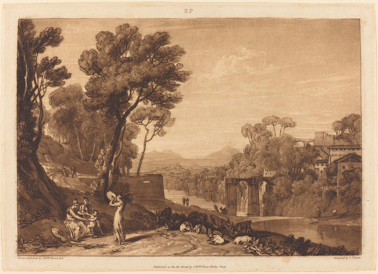 Kvinden og tamburinen af Joseph Mallord William Turner and Charles Turner