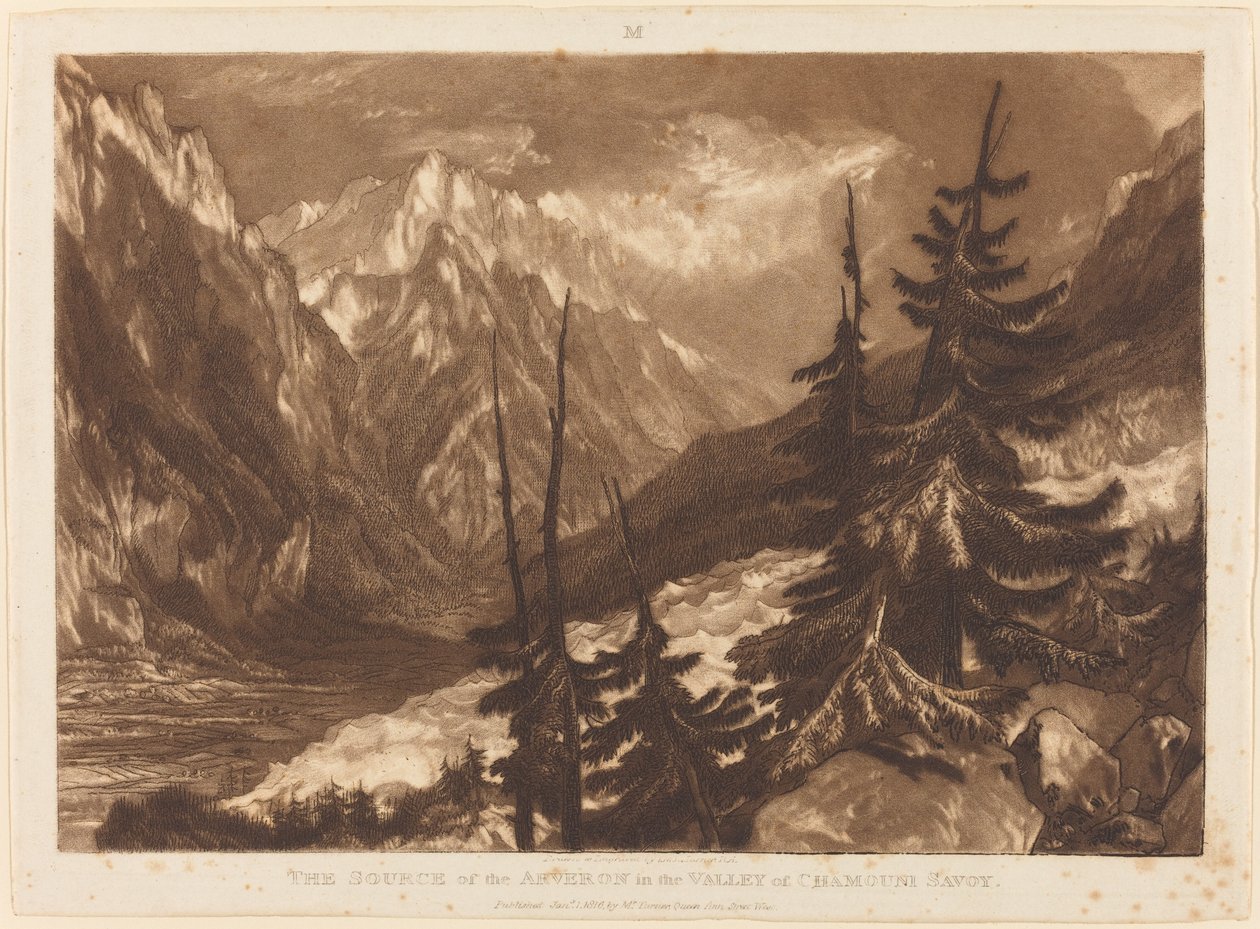 Kilden til Arveron af Joseph Mallord William Turner and Henry Edward Dawe