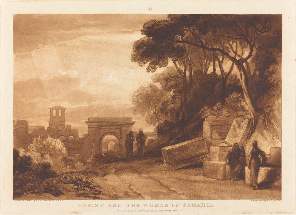 Kvinden fra Samaria af Joseph Mallord William Turner and Samuel William Reynolds I