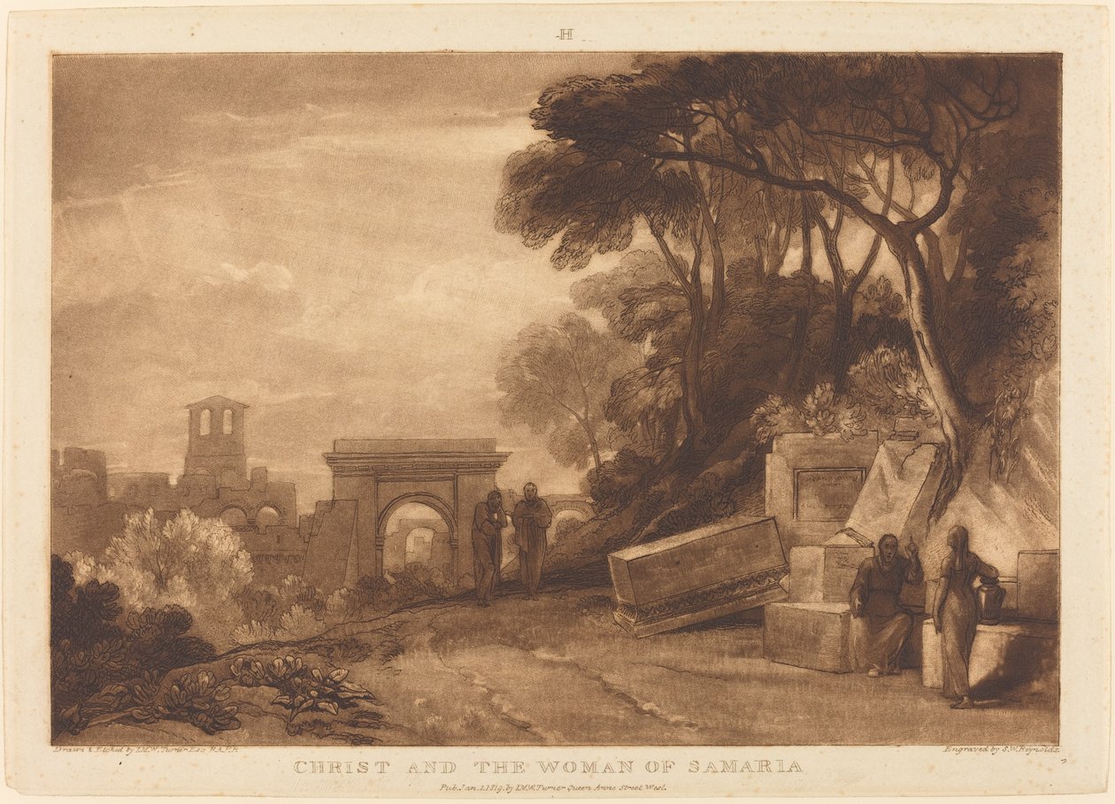 Kvinden fra Samaria af Joseph Mallord William Turner and Samuel William Reynolds I
