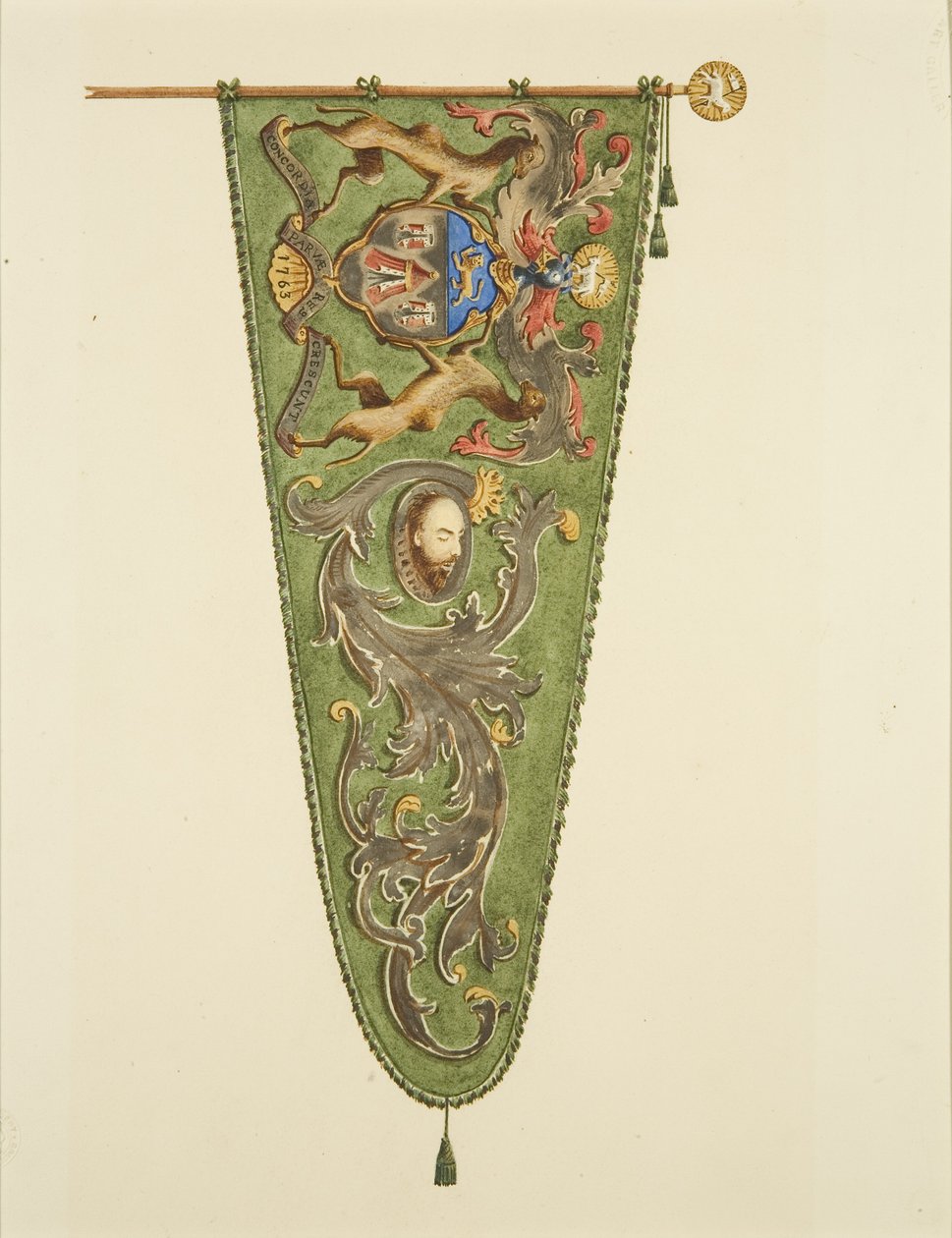 Banner for Merchant Taylors, påskrevet 