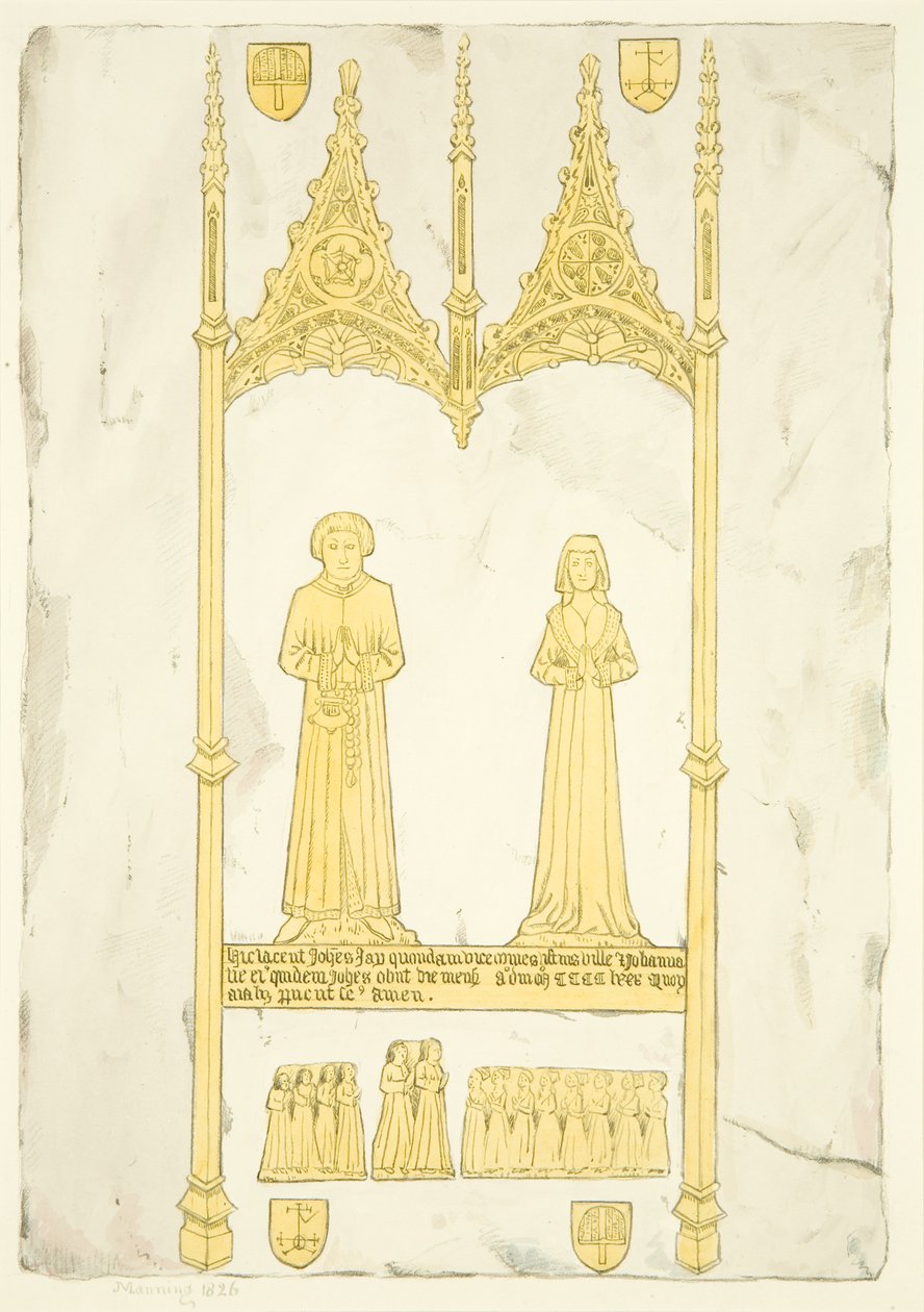 Messing af John og Johanna Jay i St Mary Redcliffe (akvarel på papir) af Joseph Manning